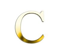 ZoTuoART Gold 20cm Large Size Thickened 3D Acrylic Mirror Letters - Free Combination Self Adhesive Mirrors - DIY Safety Alphabet Wall Stickers Decor (Letter C)