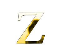 ZoTuoART Gold 20cm Large Size Thickened 3D Acrylic Mirror Letters - Free Combination Self Adhesive Mirrors - DIY Safety Alphabet Wall Stickers Decor (Letter Z)