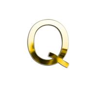 ZoTuoART Gold 20cm Large Size Thickened 3D Acrylic Mirror Letters - Free Combination Self Adhesive Mirrors - DIY Safety Alphabet Wall Stickers Decor (Letter Q)