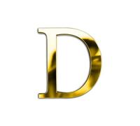 ZoTuoART Gold 20cm Large Size Thickened 3D Acrylic Mirror Letters - Free Combination Self Adhesive Mirrors - DIY Safety Alphabet Wall Stickers Decor (Letter D)