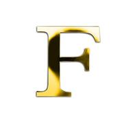 ZoTuoART Gold 20cm Large Size Thickened 3D Acrylic Mirror Letters - Free Combination Self Adhesive Mirrors - DIY Safety Alphabet Wall Stickers Decor (Letter F)