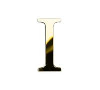 ZoTuoART Gold 20cm Large Size Thickened 3D Acrylic Mirror Letters - Free Combination Self Adhesive Mirrors - DIY Safety Alphabet Wall Stickers Decor (Letter I)