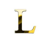 ZoTuoART Gold 20cm Large Size Thickened 3D Acrylic Mirror Letters - Free Combination Self Adhesive Mirrors - DIY Safety Alphabet Wall Stickers Decor (Letter L)