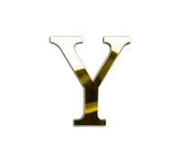ZoTuoART Gold 20cm Large Size Thickened 3D Acrylic Mirror Letters - Free Combination Self Adhesive Mirrors - DIY Safety Alphabet Wall Stickers Decor (Letter Y)