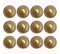 ZoTuoART Retro Round Shape Pattern Badge Engraved Metal Buttons Antique High Grade Button British Style for DIY Crafts Sewing Accessories - Style02 Ancient Gold 20mm 12Pcs