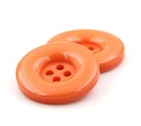 ZoTuoART Round Resin Buttons, Four-Hole, Flat, Replacement Buttons for Coats Shirts Trousers Clothing Accessories DIY Sewing Craft, Orange, 25mm(1.0''), 20Pcs
