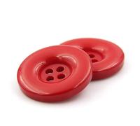 ZoTuoART Round Resin Buttons, Four-Hole, Flat, Replacement Buttons for Coats Shirts Trousers Clothing Accessories DIY Sewing Craft, Red, 30mm(1.2''), 10Pcs
