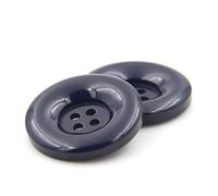 ZoTuoART Round Resin Buttons, Four-Hole, Flat, Replacement Buttons for Coats Shirts Trousers Clothing Accessories DIY Sewing Craft, Navy Blue, 38mm(1.5''), 10Pcs