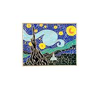 ZoTuoART The Starry Night Enamel Brooch Van Gogh Apparel Pin Cute Cartoon Oil Painting Lapel Pin - Jewelry Badge Brooches and Pins for Clothes Bags Hats