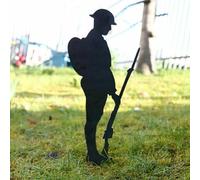 ZOUBAOQ Lest We Forget Metal Soldier Silhouette Statue Stakes,12" Standing Soldier Silhouette Memorial Garden Ornaments Courtyard Sign Statue for Remembrance Day
