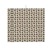 Zouey Absorbent Dishes Drainer Mats,Dish Drying Pad Kitchen Counter Sink Mat 41X46 cm,Cocker Spaniel Fabric