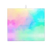 Zouey Absorbent Dishes Drainer Mats,Dish Drying Pad Kitchen Counter Sink Mat 41X46 cm,Colorful Pastel Drawing Paper Rainbow