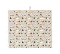 Zouey Absorbent Dishes Drainer Mats,Dish Drying Pad Kitchen Counter Sink Mat 41X46 cm,Goats Goat Wallpaper Goat Goat Breeds Farm Farm