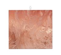 Zouey Absorbent Dishes Drainer Mats,Dish Drying Pad Kitchen Counter Sink Mat 41X46 cm,Rose Gold Copper Texture Metallic
