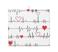 Zouey Calling Nurses White Heart Beat,Dish Drying Pad Kitchen Counter Sink Mat,Dish Drying Mat,Absorbent Dishes Drainer Mats, 41X46 cm