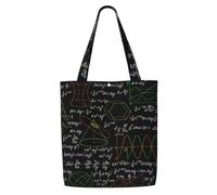 Zouey Canvas Tote Bag for Women,Capacity Shoulder Handbags Tote Bags Reusable Grocery,Black Mathematical Symbols Mathematical Formula
