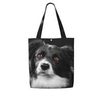 Zouey Canvas Tote Bag for Women,Capacity Shoulder Handbags Tote Bags Reusable Grocery,Border Collie Dog Pet
