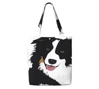 Zouey Canvas Tote Bag for Women,Capacity Shoulder Handbags Tote Bags Reusable Grocery,Border Collie Dog