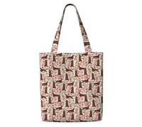 Zouey Canvas Tote Bag for Women,Capacity Shoulder Handbags Tote Bags Reusable Grocery,Irish Setter Floral Flowers Pet Dog Cream