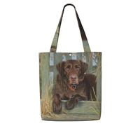 Zouey Canvas Tote Bag for Women,Capacity Shoulder Handbags Tote Bags Reusable Grocery,Labrador Dog Lab Chocolate