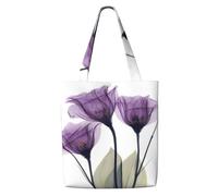 Zouey Canvas Tote Bag for Women,Capacity Shoulder Handbags Tote Bags Reusable Grocery,Lavender Purple Hope Flowers