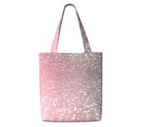 Zouey Canvas Tote Bag for Women,Capacity Shoulder Handbags Tote Bags Reusable Grocery,Rose Gold Pink Sparkle Luxury Trendy Glitter