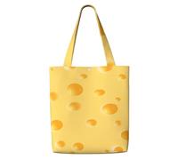 Zouey Canvas Tote Bag for Women,Capacity Shoulder Handbags Tote Bags Reusable Grocery,Yellow Cheese Pattern