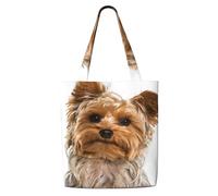 Zouey Canvas Tote Bag for Women,Capacity Shoulder Handbags Tote Bags Reusable Grocery,Yorkshire Terrier Pattern