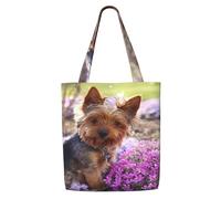 Zouey Canvas Tote Bag for Women,Capacity Shoulder Handbags Tote Bags Reusable Grocery,Yorkshire Terrier Dog