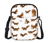 Zouey Eurasian Red Squirrels, Polyester Shoulder Bag, Zipper Crossbody Bag - Purse for Women