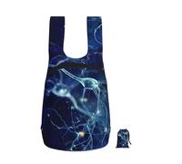 Zouey Foldable Storage Backpack Polyester Portable Travel & Reusable Shopping Daypack with Zips,3D Brain Cell Neuron Neurology