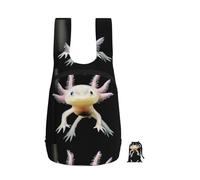 Zouey Foldable Storage Backpack Polyester Portable Travel & Reusable Shopping Daypack with Zips,Axolotl Print