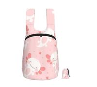 Zouey Foldable Storage Backpack Polyester Portable Travel & Reusable Shopping Daypack with Zips,Axolotl Fish Pattern