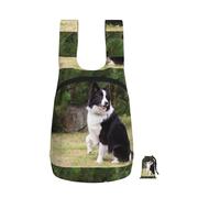 Zouey Foldable Storage Backpack Polyester Portable Travel & Reusable Shopping Daypack with Zips,Bad Dog Border Collie