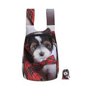 Zouey Foldable Storage Backpack Polyester Portable Travel & Reusable Shopping Daypack with Zips,Biewer Terrier Puppies