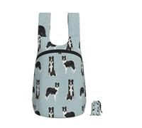 Zouey Foldable Storage Backpack Polyester Portable Travel & Reusable Shopping Daypack with Zips,Border Collie Pet Dog Breed Nursery