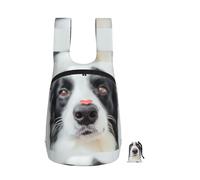 Zouey Foldable Storage Backpack Polyester Portable Travel & Reusable Shopping Daypack with Zips,Border Collie Dog Heart Pattern