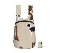 Zouey Foldable Storage Backpack Polyester Portable Travel & Reusable Shopping Daypack with Zips,Border Collie Mixed Basic Dog Breed Border