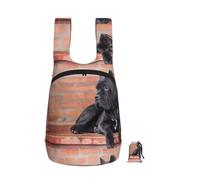 Zouey Foldable Storage Backpack Polyester Portable Travel & Reusable Shopping Daypack with Zips,Cane Corso Big Black Dogs Pets
