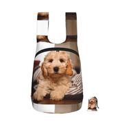 Zouey Foldable Storage Backpack Polyester Portable Travel & Reusable Shopping Daypack with Zips,Cockapoo Beige Curly Dogs Pets Dogs