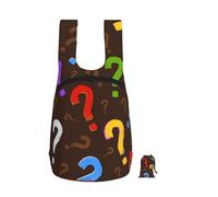 Zouey Foldable Storage Backpack Polyester Portable Travel & Reusable Shopping Daypack with Zips,Colorful Question Mark