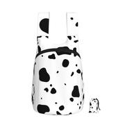 Zouey Foldable Storage Backpack Polyester Portable Travel & Reusable Shopping Daypack with Zips,Cow Skin Dalmatians Dog Spots Animal Animals Dalmatian