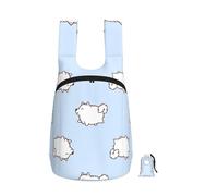 Zouey Foldable Storage Backpack Polyester Portable Travel & Reusable Shopping Daypack with Zips,Cute Samoyed Dogs Walking Pattern