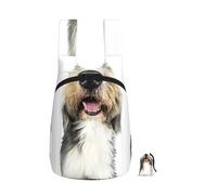 Zouey Foldable Storage Backpack Polyester Portable Travel & Reusable Shopping Daypack with Zips,Dog Bearded Collie Funny Nose