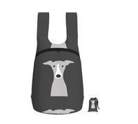 Zouey Foldable Storage Backpack Polyester Portable Travel & Reusable Shopping Daypack with Zips,Greyhound Italian Cute Whippet Dog