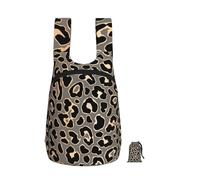 Zouey Foldable Storage Backpack Polyester Portable Travel & Reusable Shopping Daypack with Zips,Leopard Seamless Pattern Design In Luxury Gold