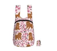 Zouey Foldable Storage Backpack Polyester Portable Travel & Reusable Shopping Daypack with Zips,Ruby Cavoodle Cavapoo Dog Breed Cherry