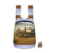 Zouey Foldable Storage Backpack Polyester Portable Travel & Reusable Shopping Daypack with Zips,Tuscany Seen From Stone Ancient Village Of Montepulciano Italy In Cloudy Day Nature