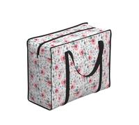Zouey Reusable Foldable Shopping Bag Grocery Bags, Portable Laundry Bags with Zips & Strong Handle,Australian Flora Watercolor Eucalyptus And Blush Flowers