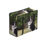 Zouey Reusable Foldable Shopping Bag Grocery Bags, Portable Laundry Bags with Zips & Strong Handle,Bad Dog Border Collie